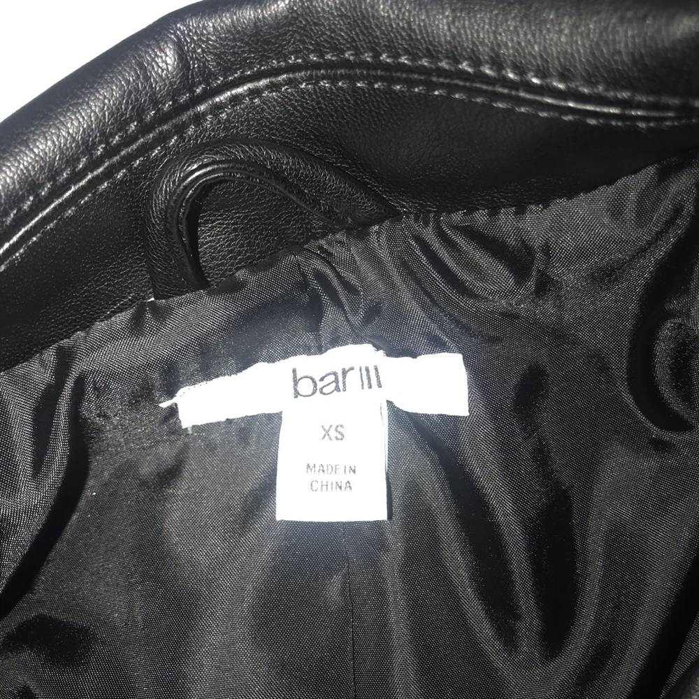 ❗️NWT❗️Bar III Deep Black Faux Leather Jacket - Picture 6 of 10
